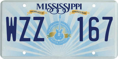 MS license plate WZZ167