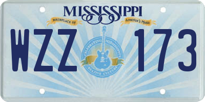 MS license plate WZZ173