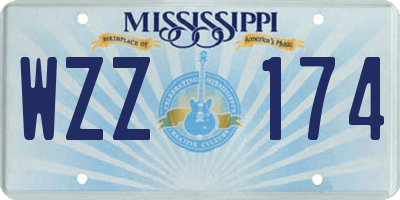 MS license plate WZZ174