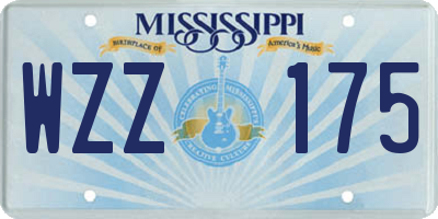 MS license plate WZZ175