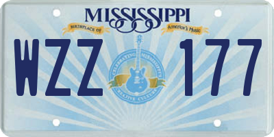 MS license plate WZZ177