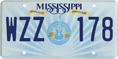 MS license plate WZZ178