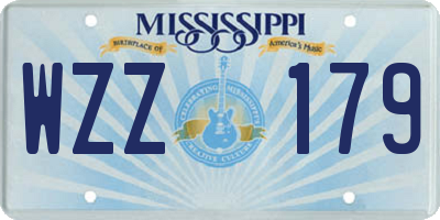 MS license plate WZZ179