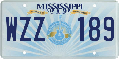 MS license plate WZZ189