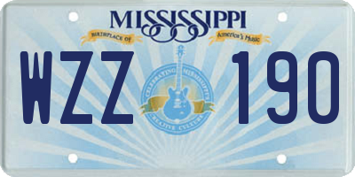 MS license plate WZZ190