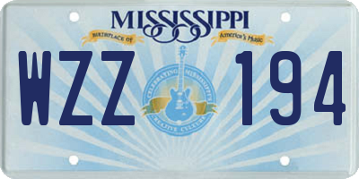 MS license plate WZZ194