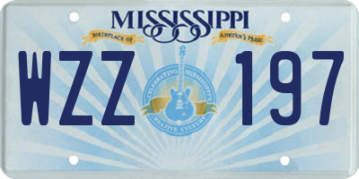 MS license plate WZZ197