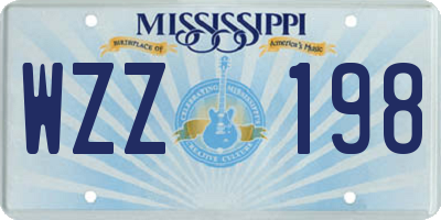 MS license plate WZZ198