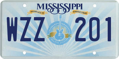 MS license plate WZZ201