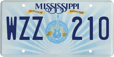 MS license plate WZZ210