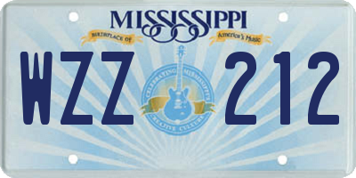 MS license plate WZZ212