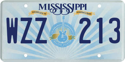 MS license plate WZZ213