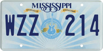 MS license plate WZZ214