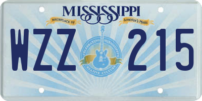 MS license plate WZZ215