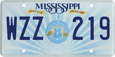 MS license plate WZZ219