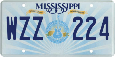 MS license plate WZZ224