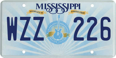 MS license plate WZZ226