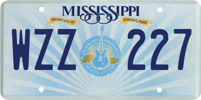 MS license plate WZZ227