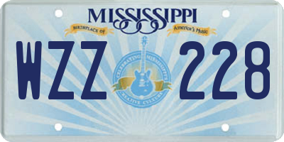 MS license plate WZZ228