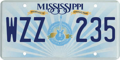 MS license plate WZZ235