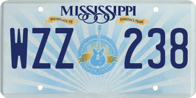 MS license plate WZZ238