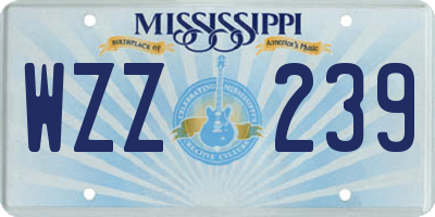 MS license plate WZZ239