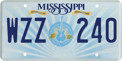MS license plate WZZ240