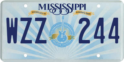 MS license plate WZZ244