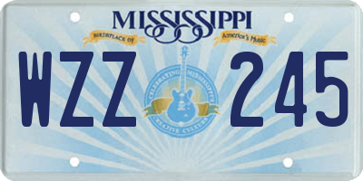 MS license plate WZZ245