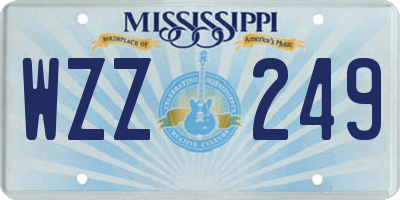 MS license plate WZZ249