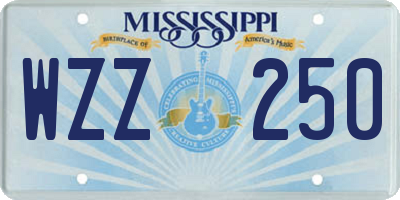 MS license plate WZZ250