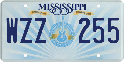 MS license plate WZZ255