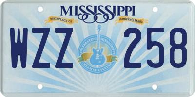 MS license plate WZZ258