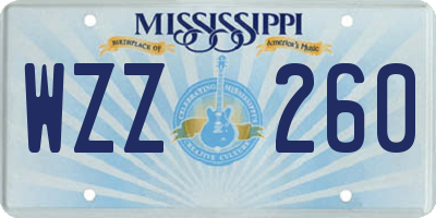 MS license plate WZZ260