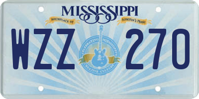 MS license plate WZZ270