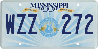 MS license plate WZZ272