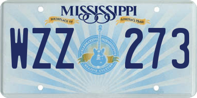 MS license plate WZZ273