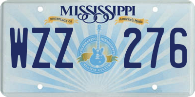 MS license plate WZZ276