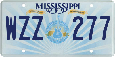 MS license plate WZZ277