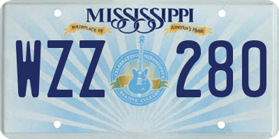 MS license plate WZZ280