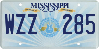 MS license plate WZZ285