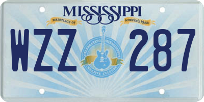 MS license plate WZZ287