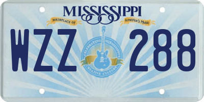 MS license plate WZZ288