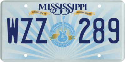 MS license plate WZZ289