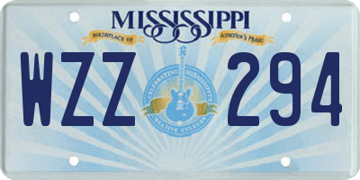 MS license plate WZZ294