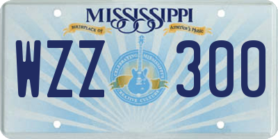 MS license plate WZZ300