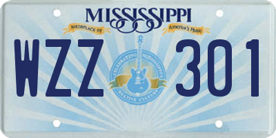 MS license plate WZZ301