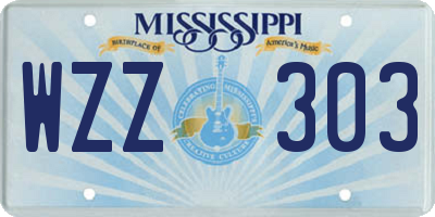 MS license plate WZZ303