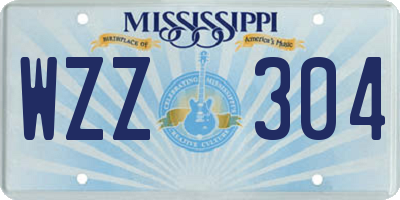 MS license plate WZZ304