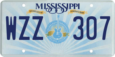 MS license plate WZZ307